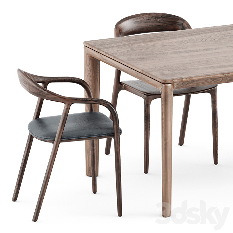 Neva chairs and Neva table by Artisan 3DS Max - thumbnail 2