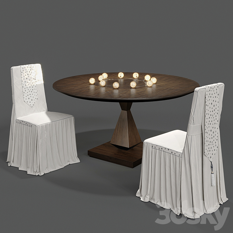 New Year's banquet set. 3DS Max - thumbnail 2