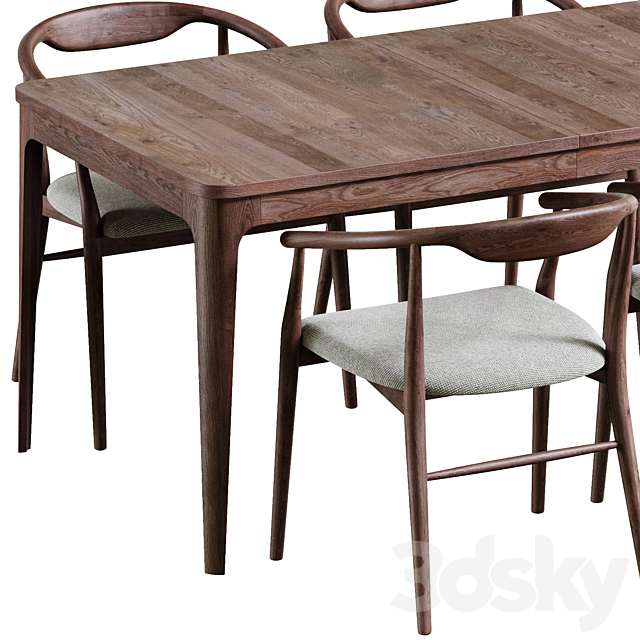 New York Table and Turin Chair by deephouse 3DS Max Model - thumbnail 2