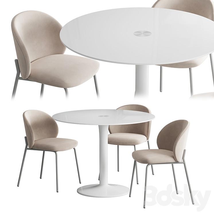 New York table Princeton chair Boconcept 3DS Max - thumbnail 1