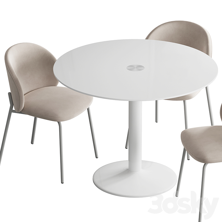 New York table Princeton chair Boconcept 3DS Max - thumbnail 2