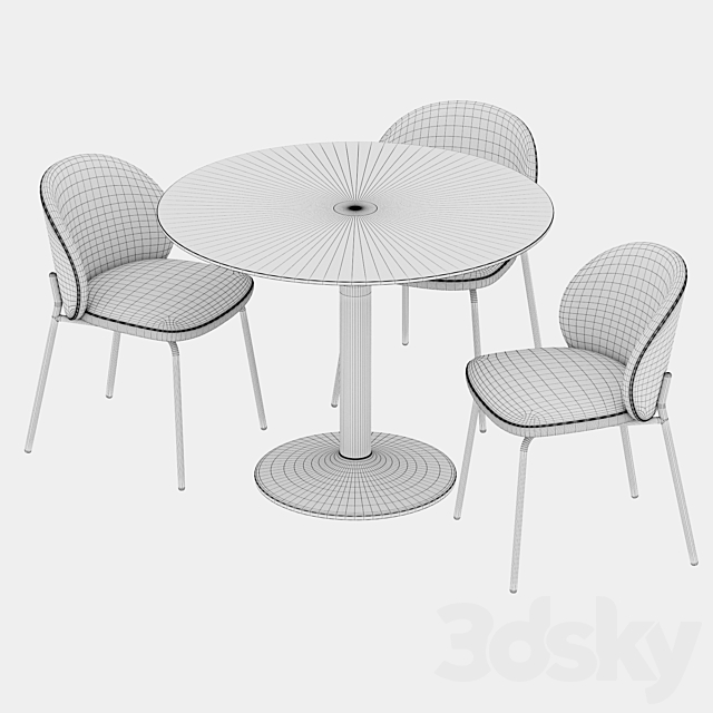 New York table Princeton chair Boconcept 3DSMax File - thumbnail 3