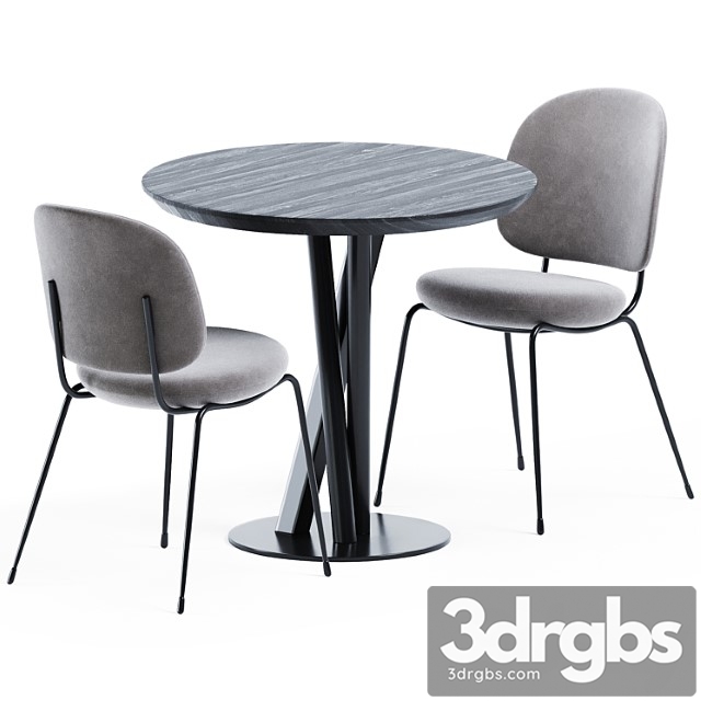 Niels table d80 by traba & industry dining chair by stellar works - thumbnail 1