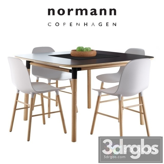 Normann Copenhagen Form Table and Chair 3dsmax Download - thumbnail 1