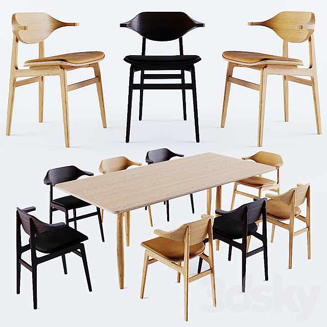 Norr11 Buffalo Dining Chair – Oku Dining Table 3DSMax File - thumbnail 1