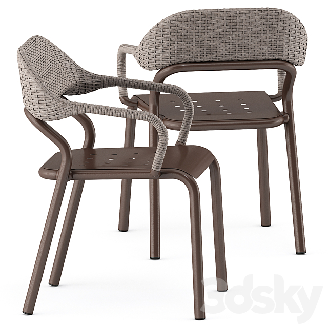 NOSS Armchair and SYSTEM STAR tavolo table by varaschin 3DS Max Model - thumbnail 4