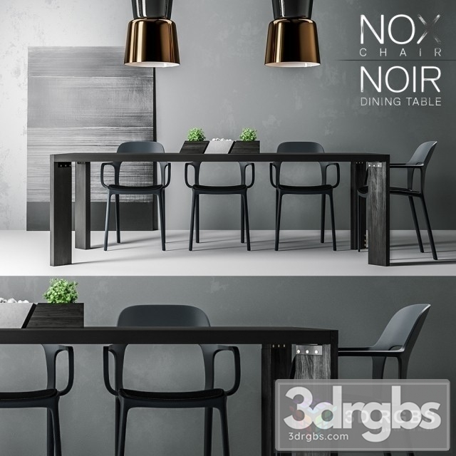 Nox Chair Noire Table 3dsmax Download - thumbnail 1