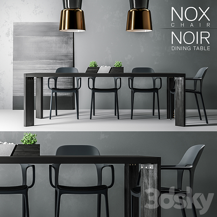 NOX & NOIR tables & chairs 3DS Max - thumbnail 1