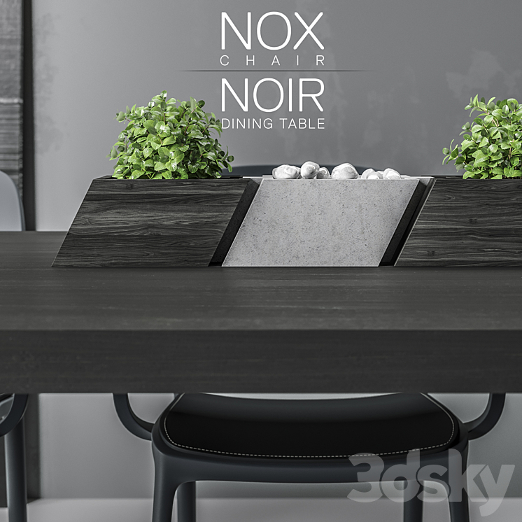 NOX & NOIR tables & chairs 3DS Max - thumbnail 2