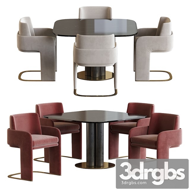 Odisseia Chair and Goya Arflex Table 3dsmax Download - thumbnail 1