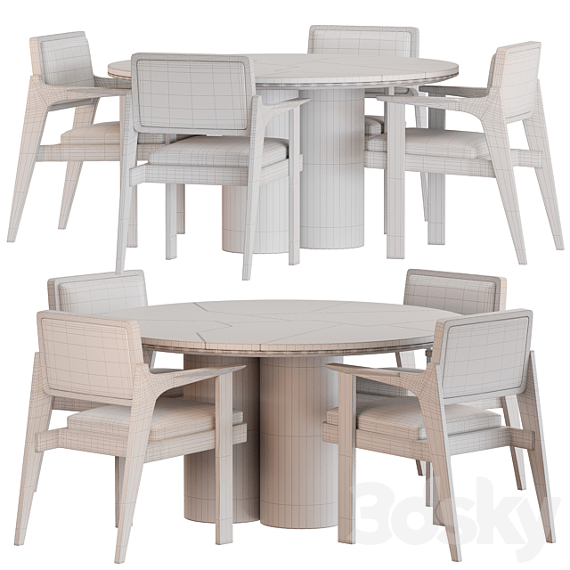 Okha Toro and Proxima Table dining chair 3ds Max - thumbnail 3