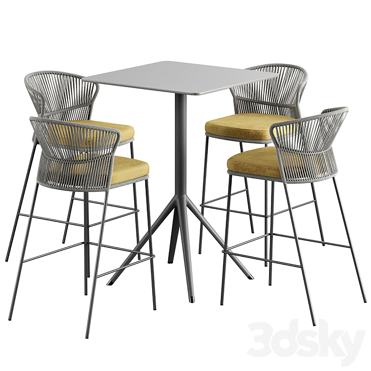 Ola Chair Bar OTX Table 3DS Max Model - thumbnail 1