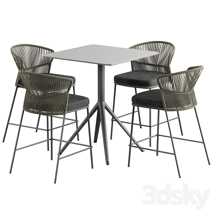 Ola Chair Bar OTX Table 3DS Max Model - thumbnail 2