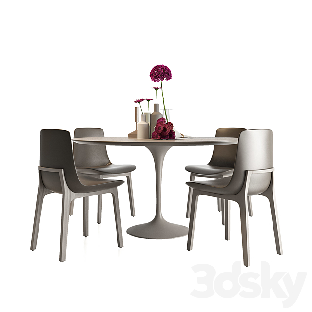 Oliform Designs Dining Table & Poliform Dining Chair 3DSMax File - thumbnail 1