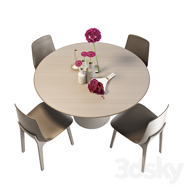 Oliform Designs Dining Table & Poliform Dining Chair 3DSMax File - thumbnail 2