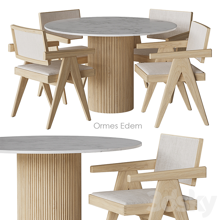 Ormes Edem Table and chairs by Cosmo 3DS Max Model - thumbnail 1