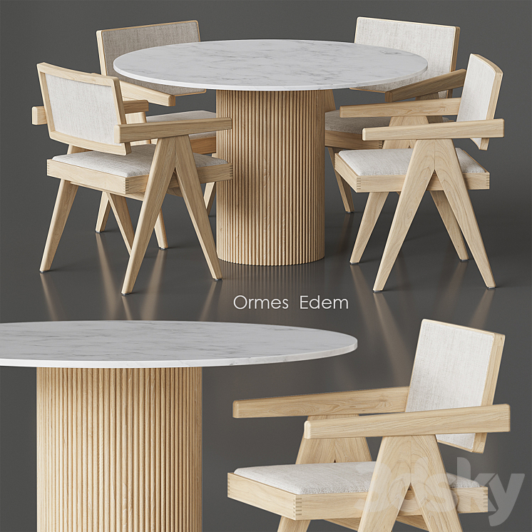 Ormes Edem Table and chairs by Cosmo 3DS Max Model - thumbnail 2