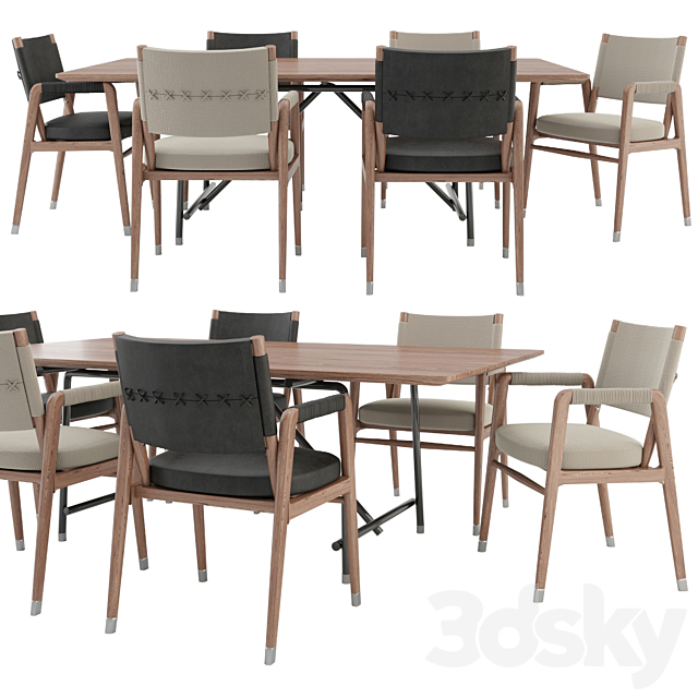 Ortigia Chair and Any Day Table 3DSMax File - thumbnail 1