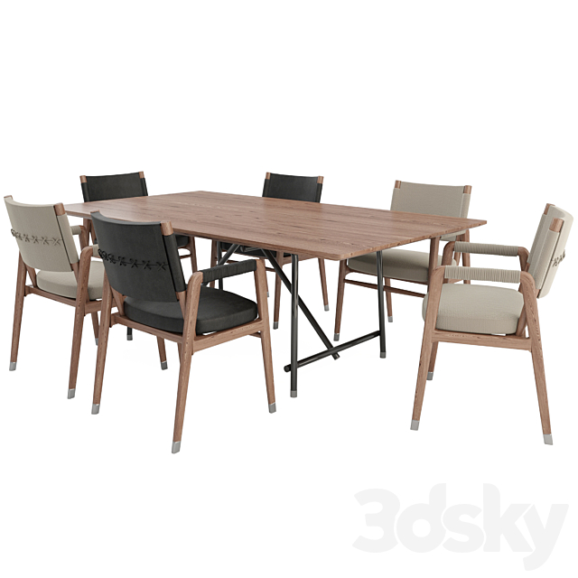 Ortigia Chair and Any Day Table 3DSMax File - thumbnail 2