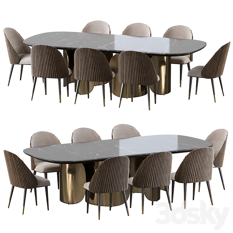 Oscar Opera Contemporary Table and Chair Diva Sb 3DS Max - thumbnail 2