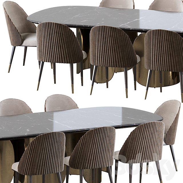 Oscar Opera Contemporary Table and Chair Diva Sb 3DS Max Model - thumbnail 3