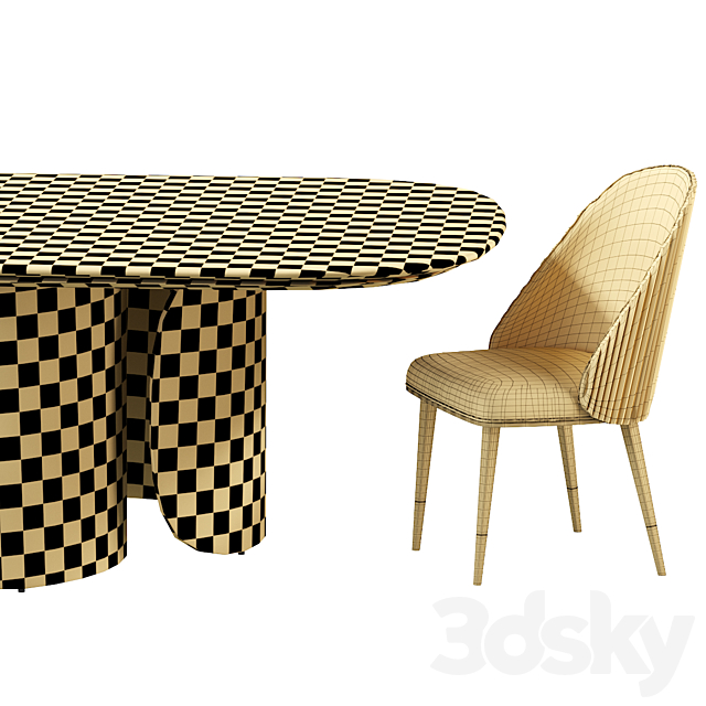 Oscar Opera Contemporary Table and Chair Diva Sb 3DS Max Model - thumbnail 4