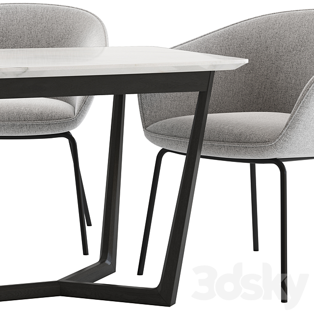 Oslo Home Amanda Dinning Chair and Innova Australia Carlin Table 3DS Max Model - thumbnail 4