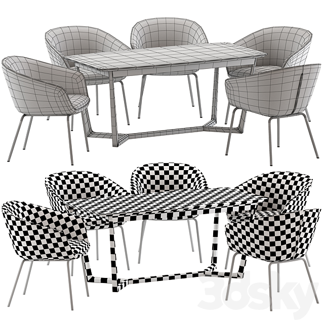 Oslo Home Amanda Dinning Chair and Innova Australia Carlin Table 3DS Max Model - thumbnail 5