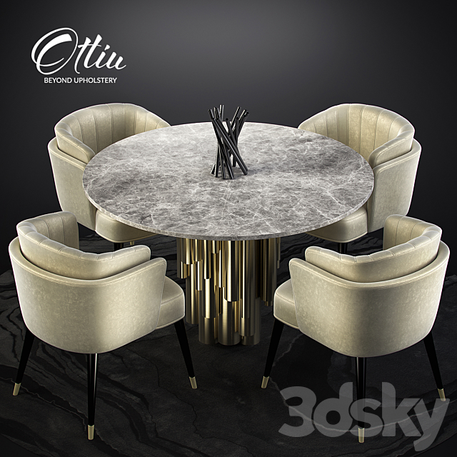 Ottiu Anita Dining Set 3DSMax File - thumbnail 1