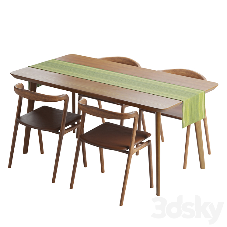 Otto Dining Table 3DS Max Model - thumbnail 1