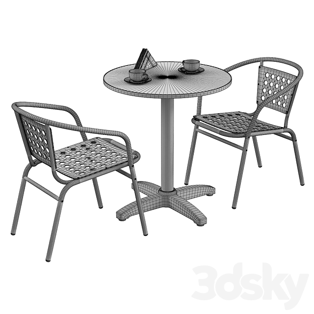 Outdoor Aluminium Furniture 3DS Max Model - thumbnail 2