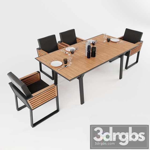 Outdoor Dining Set 3dsmax Download - thumbnail 1