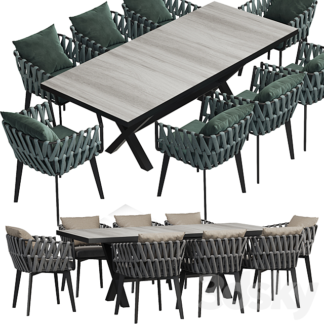 Outdoor dining table 3DSMax File - thumbnail 2