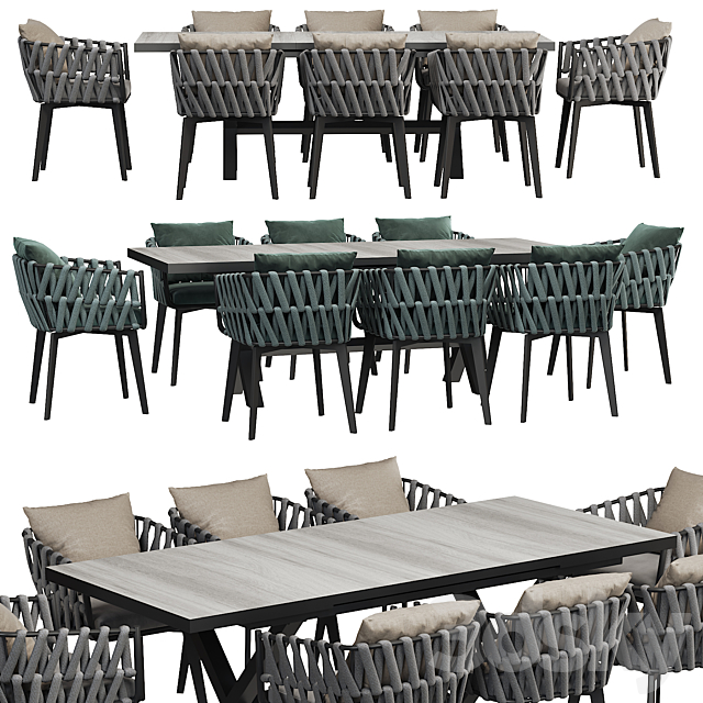 Outdoor dining table 3DSMax File - thumbnail 4