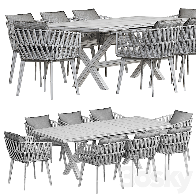 Outdoor dining table 3DSMax File - thumbnail 5