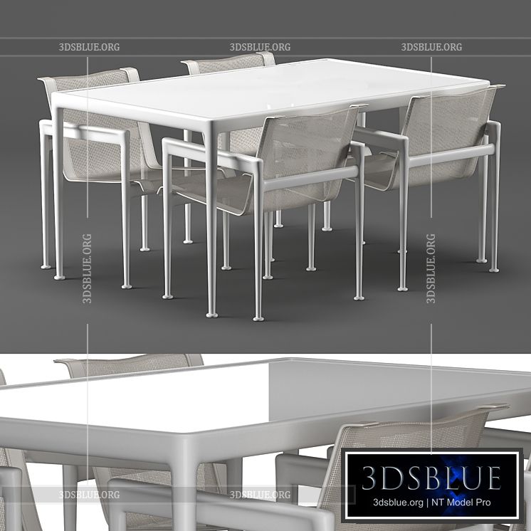 Outdoor table set 3DS Max - thumbnail 3