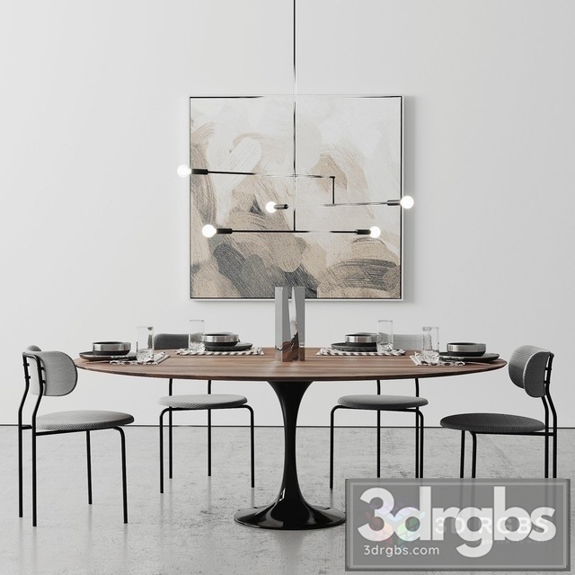 Oval Tulip Dining Table 3dsmax Download - thumbnail 1