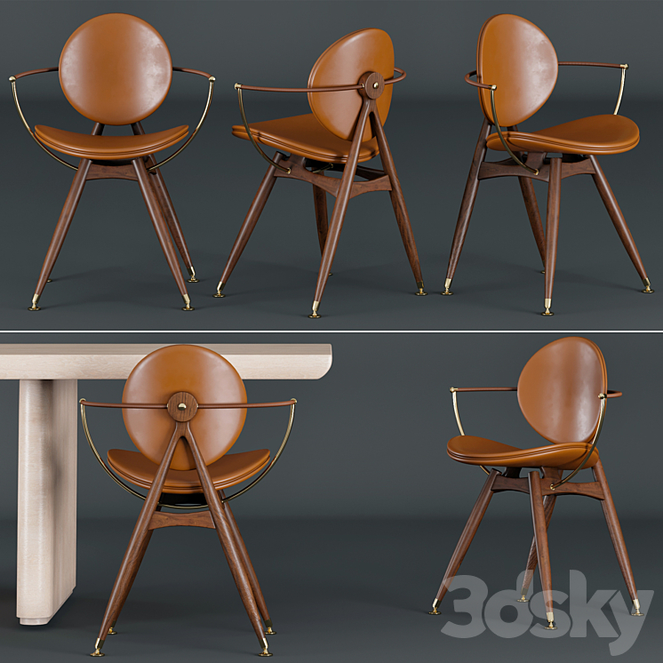 overgaard & dyrman chair and table 3DS Max - thumbnail 2