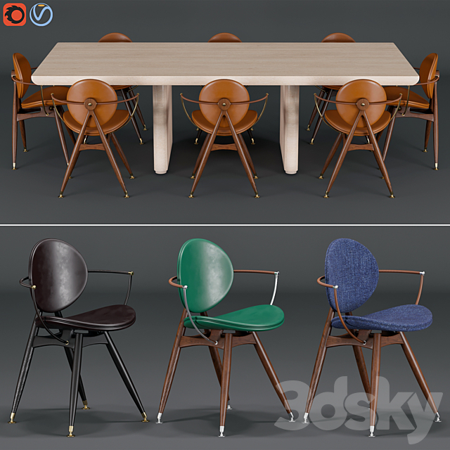 overgaard & dyrman chair and table 3DSMax File - thumbnail 1