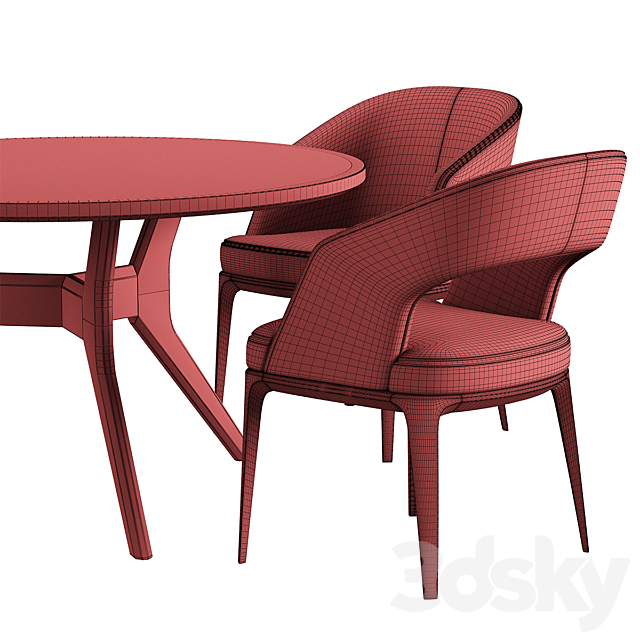 Pace Loom Chair ROLF BENZ 965 Table 3DSMax File - thumbnail 7