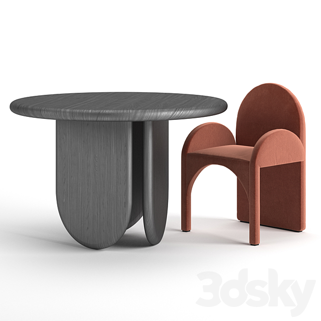 Paddle Table and Cuff arc armchair 3DSMax File - thumbnail 2