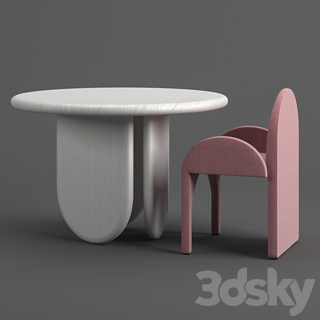 Paddle Table and Cuff arc armchair 3DSMax File - thumbnail 3