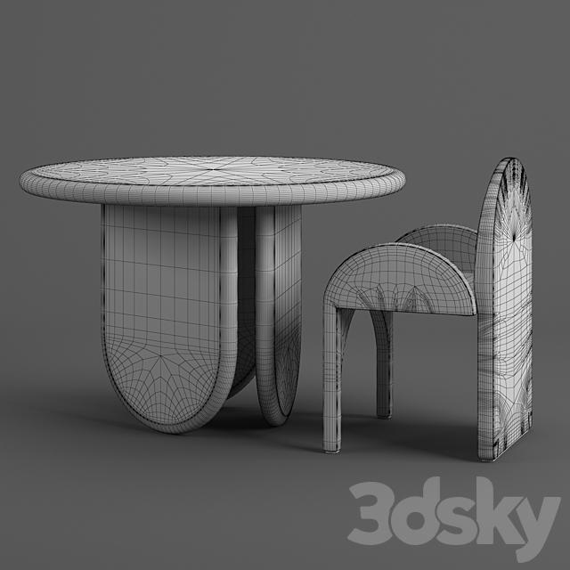 Paddle Table and Cuff arc armchair 3DSMax File - thumbnail 5