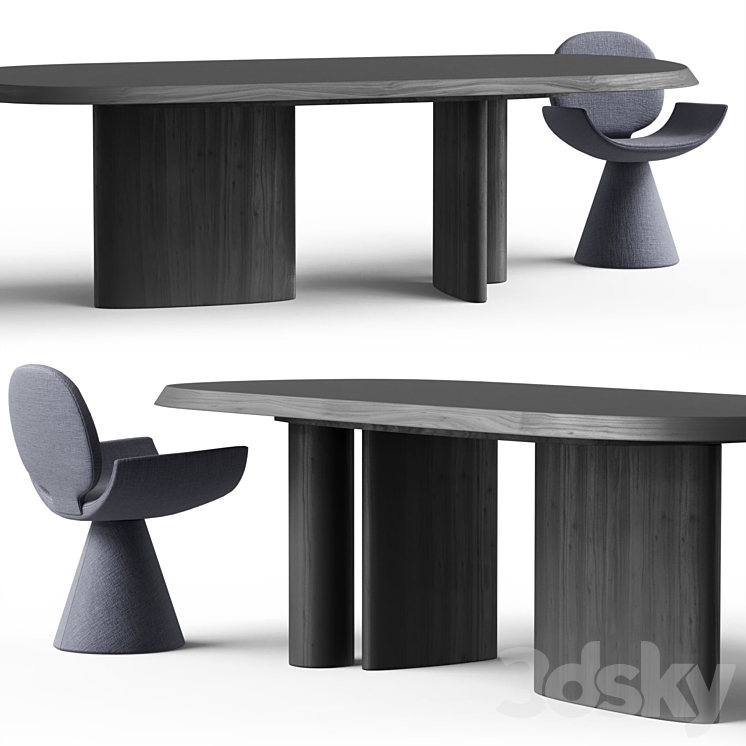 Padiglioni table and Youpi chair by BONALDO 3DS Max Model - thumbnail 1