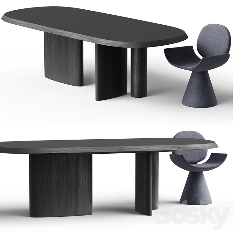 Padiglioni table and Youpi chair by BONALDO 3DS Max Model - thumbnail 2