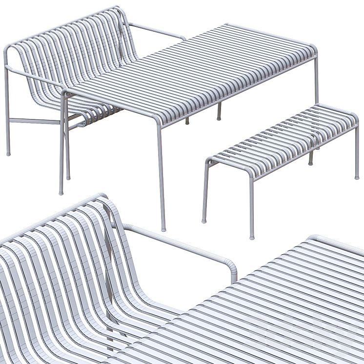 Palissade Hay Table Set2 3DS Max Model - thumbnail 2