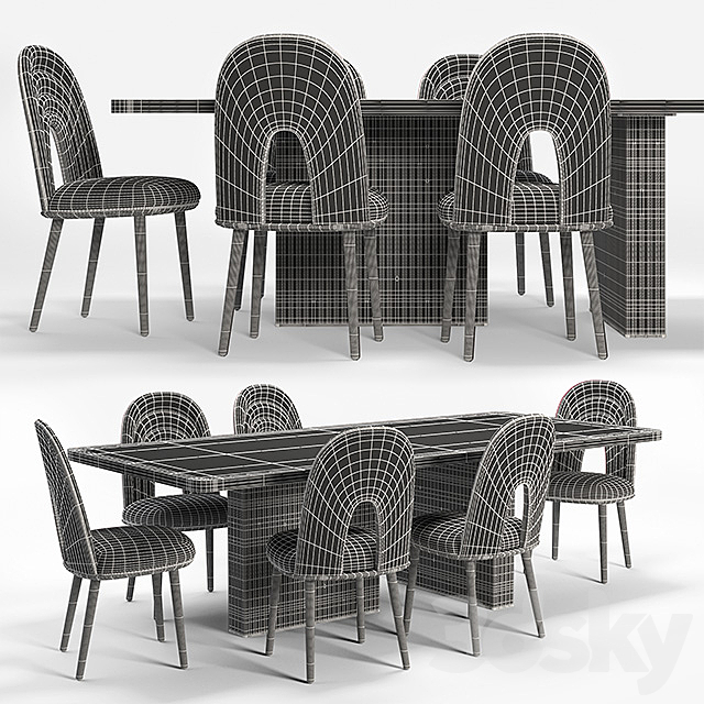 Paolo Castelli Echo chair & Nettuno table 3DSMax File - thumbnail 3