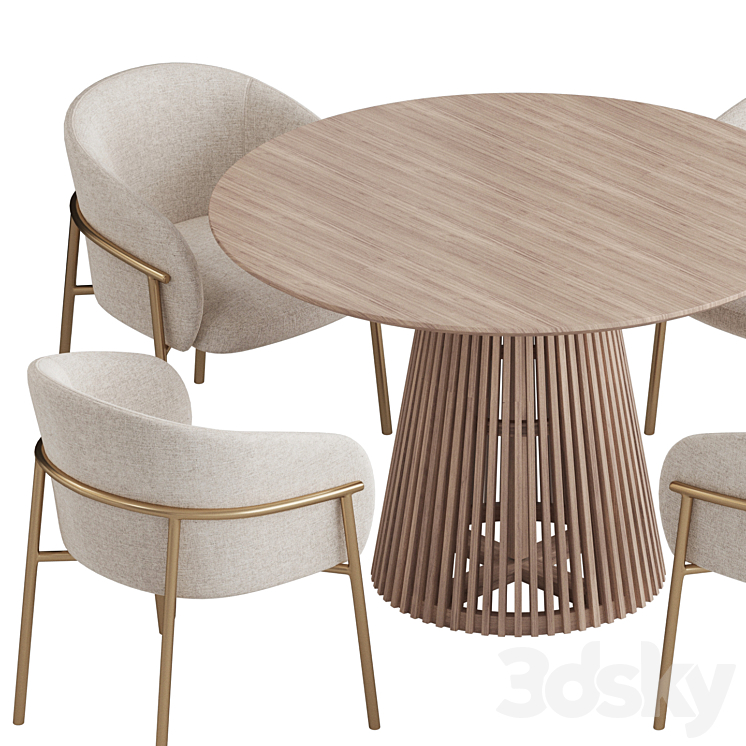 Parla Design Rimo chair Dining set 3DS Max Model - thumbnail 2