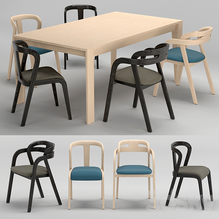 Passioni Genea chair Prince Table 3DS Max - thumbnail 1