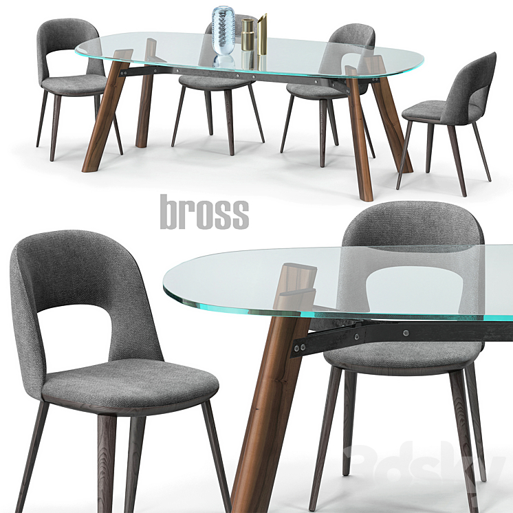 Path chair Beleos table set 3DS Max - thumbnail 1